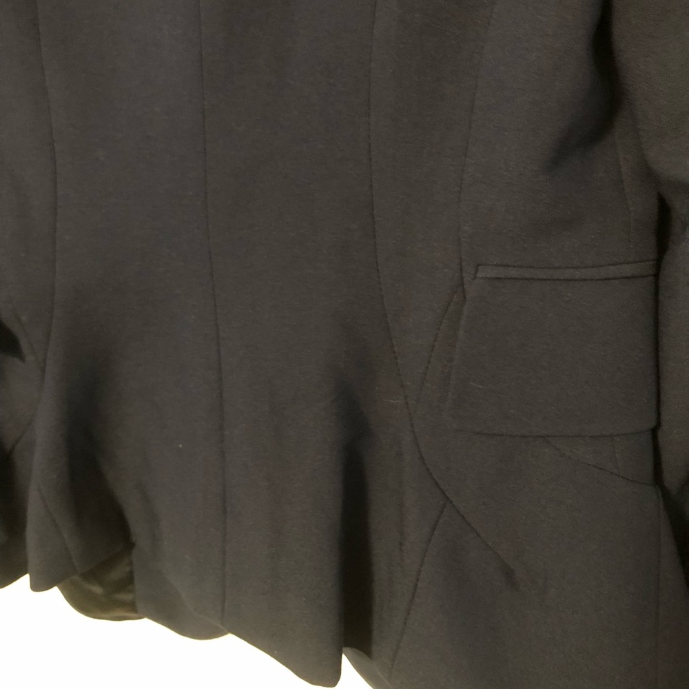 Women's Navy blue purple Blazer fitted lined peplum button tailored office - Picture 9 of 16